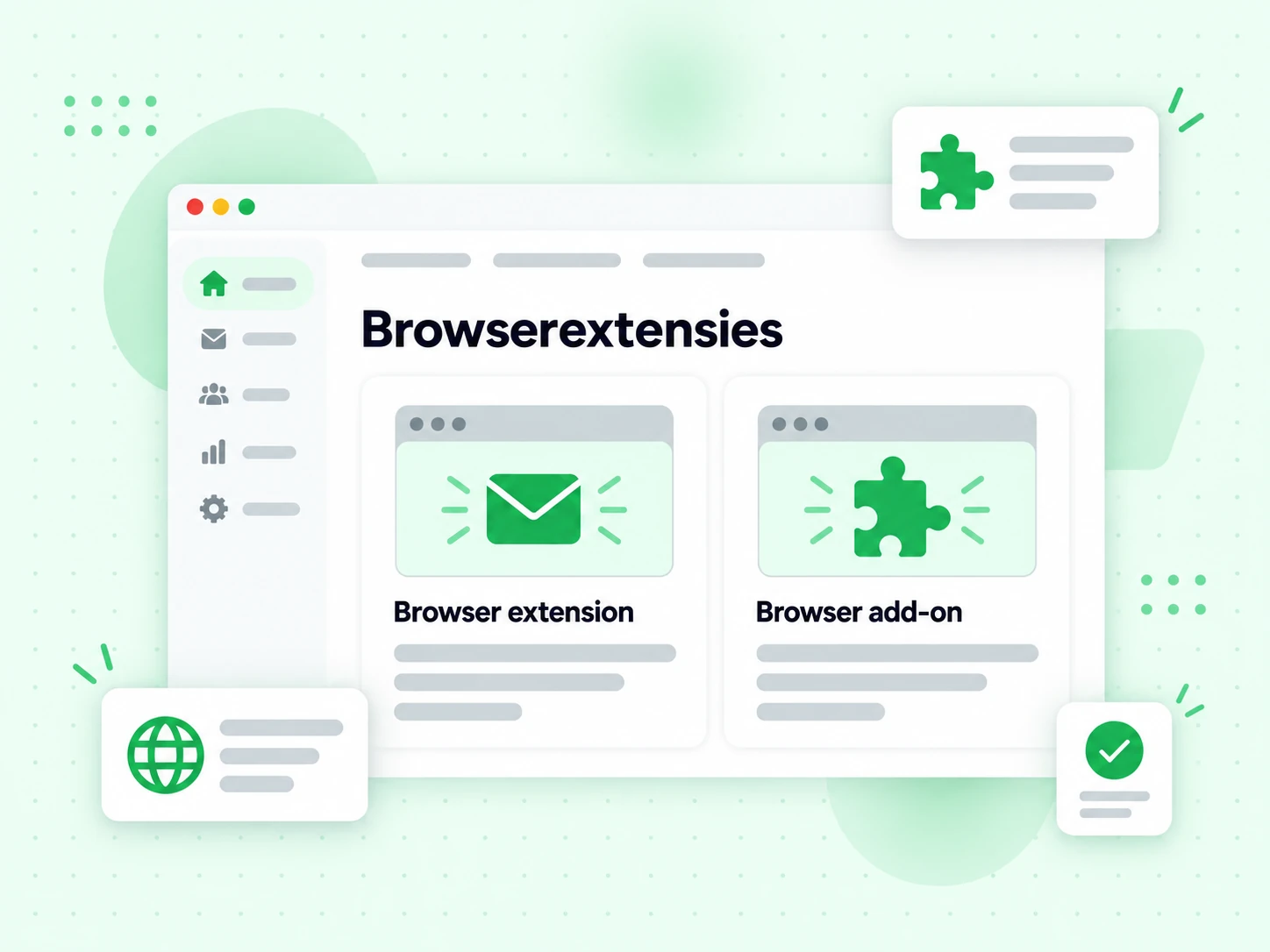 Browserextensies getoond voor Chrome en Firefox