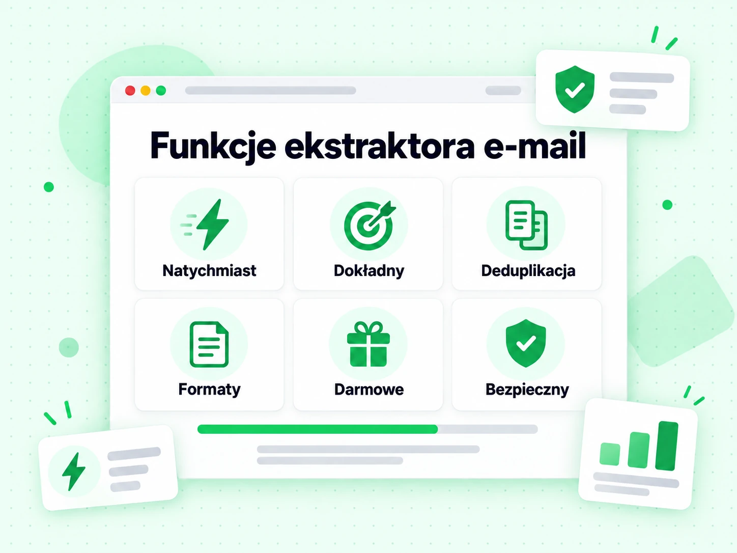 Funkcje ekstraktora e-mail: natychmiastowe wyodrębnianie, dokładność, deduplikacja, formaty i bezpieczeństwo