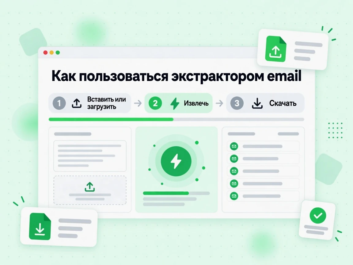 «Как пользоваться экстрактором email»: вставить или загрузить, извлечь, скачать