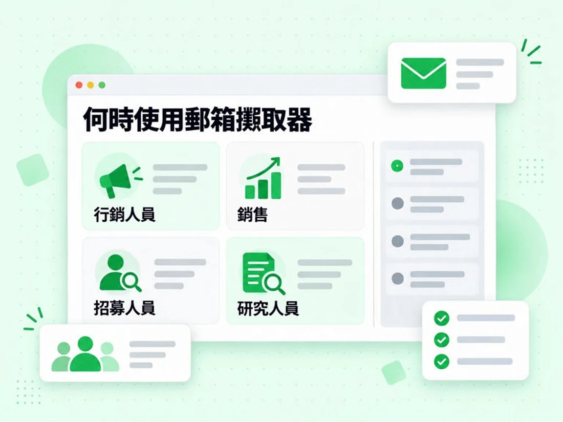 何時使用郵箱擷取器情境卡片涵蓋行銷人員、銷售、招募人員與研究人員