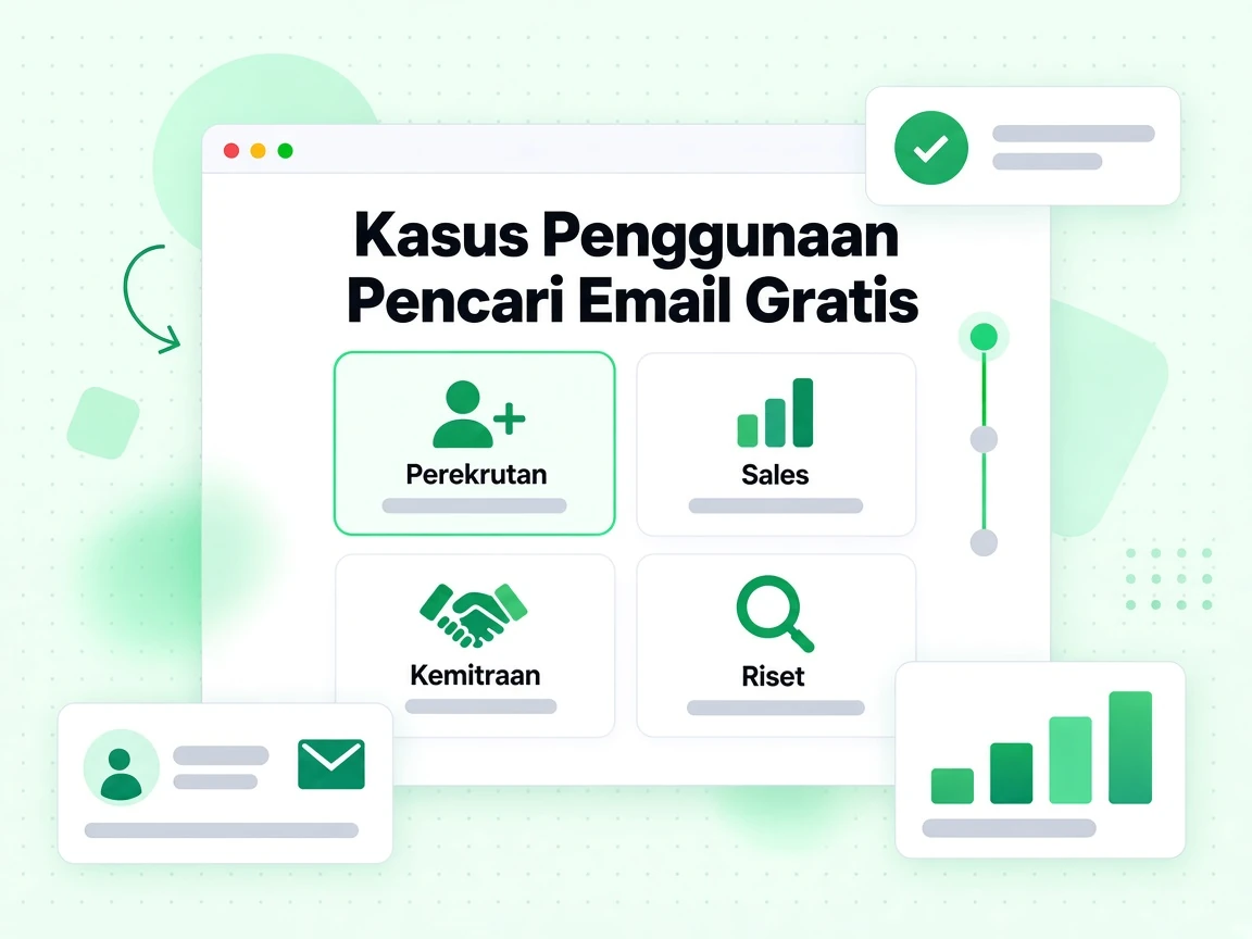 Kasus Penggunaan Pencari Email Gratis untuk perekrutan, sales, kemitraan dan riset