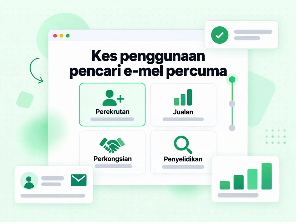 Kes penggunaan pencari e-mel percuma untuk Perekrutan, Jualan, Perkongsian dan Penyelidikan