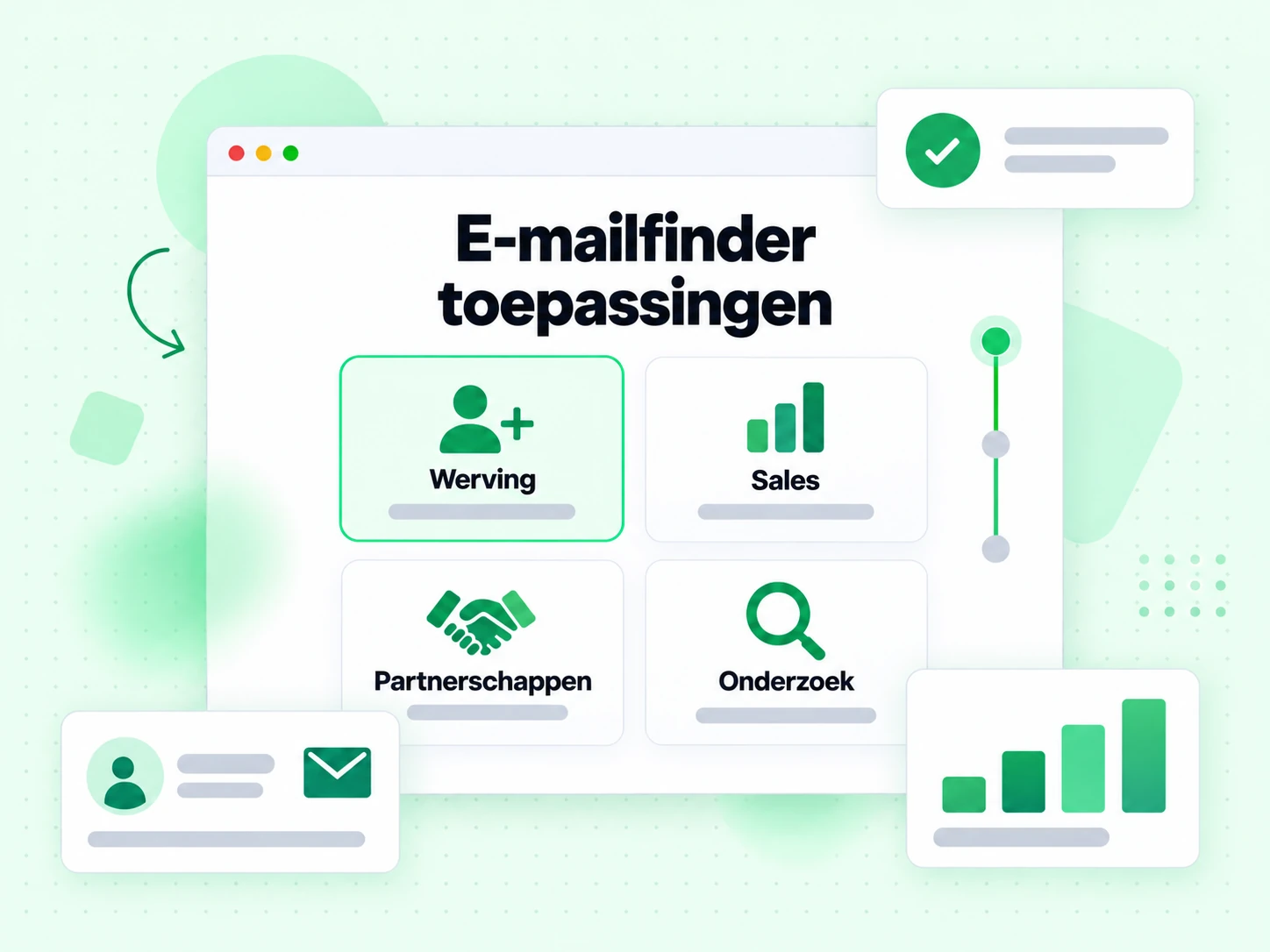 E-mailfinder toepassingen voor werving, sales, partnerschappen en onderzoek