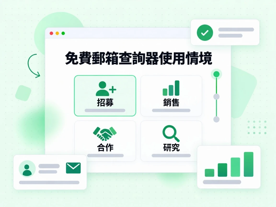 免費郵箱查詢器使用情境涵蓋招募、銷售、合作與研究四種場景