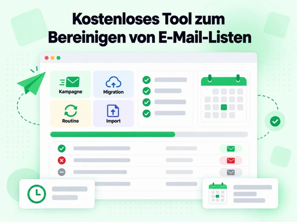 Kostenloses Tool zum Bereinigen von E-Mail-Listen bei Kampagne, Migration, Routine und Import