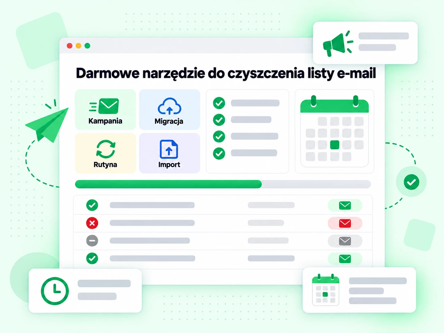 Darmowe narzędzie do czyszczenia listy e-mail dla kampanii, migracji, rutyny i importu