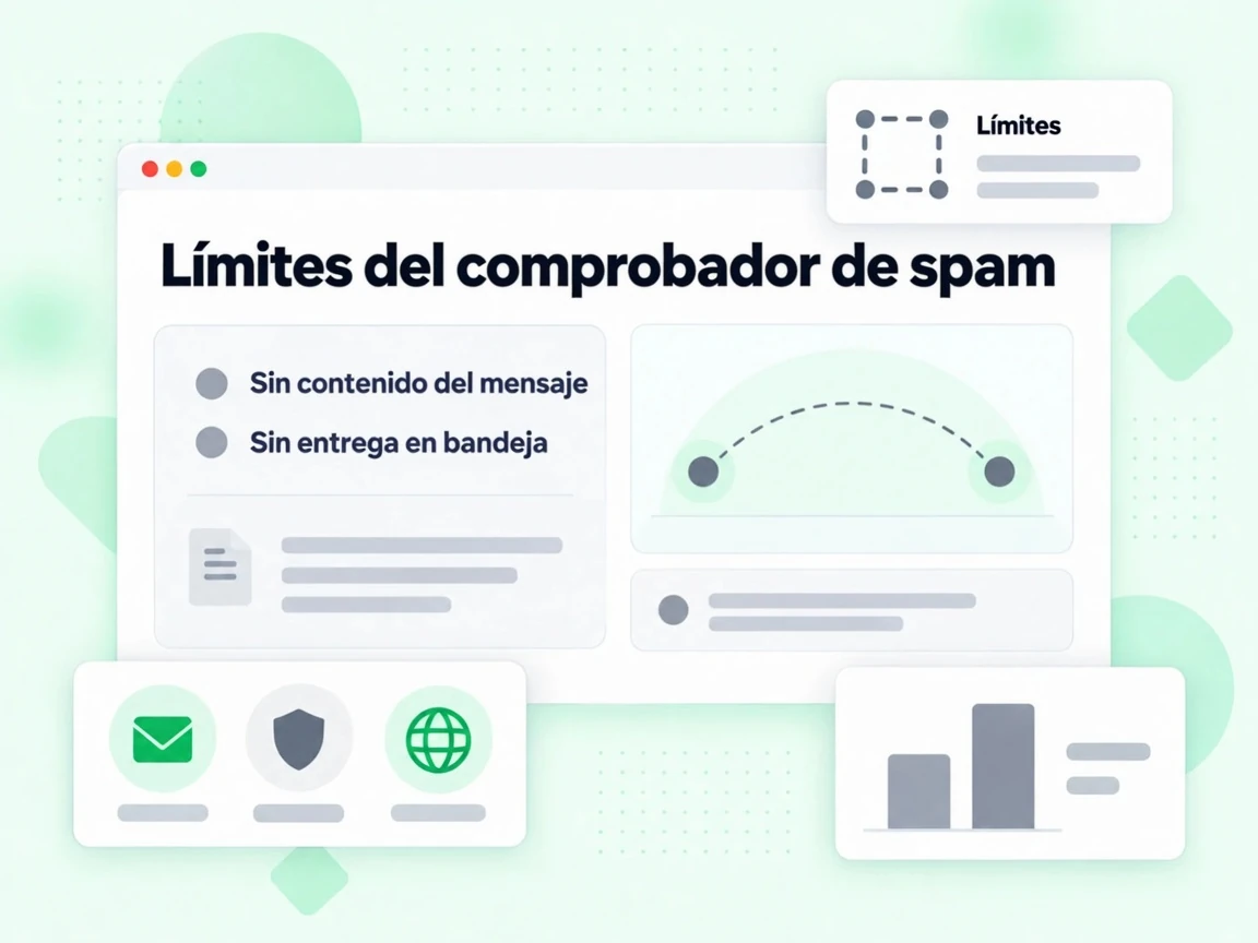 Límites del comprobador de spam: indica Sin contenido del mensaje y Sin entrega en bandeja