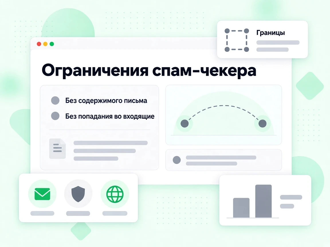 Панель Ограничения спам-чекера с пунктами Без содержимого письма и Без попадания во входящие.