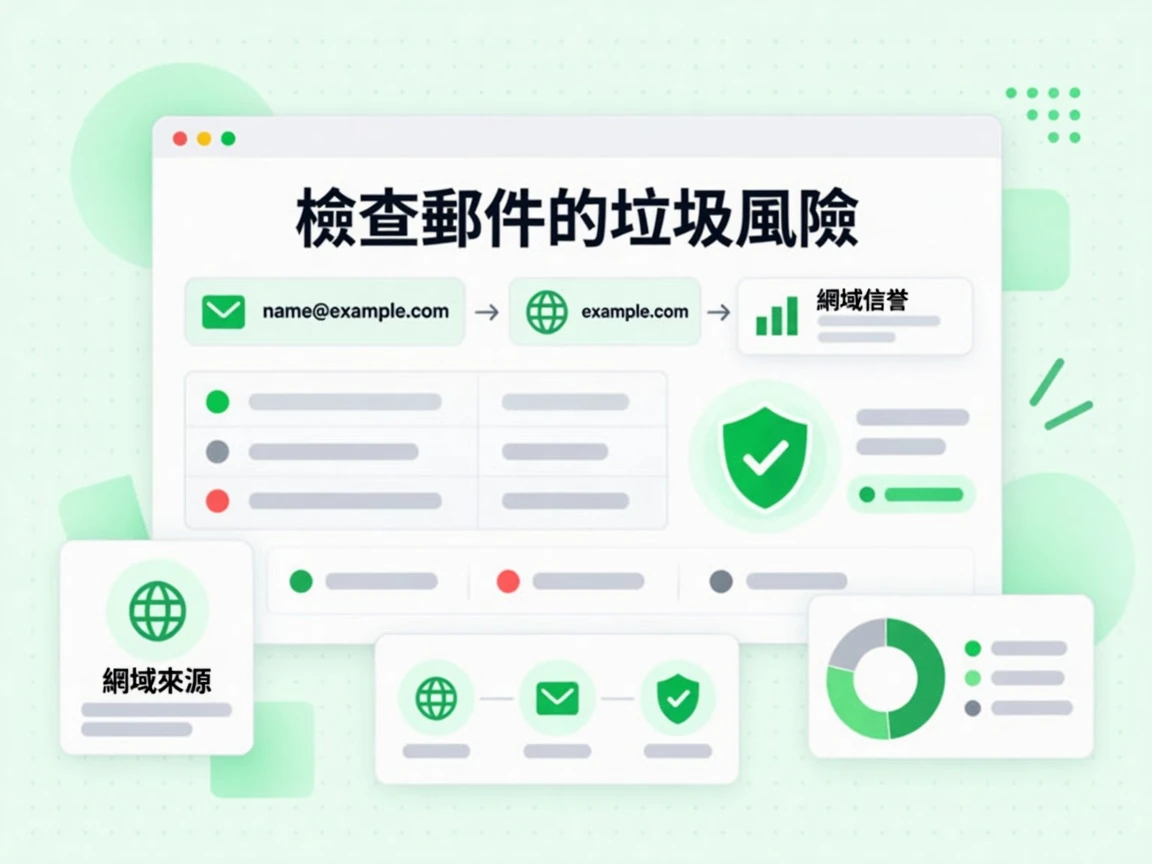檢查郵件的垃圾風險將地址與網域連結至網域信譽與網域來源資料庫