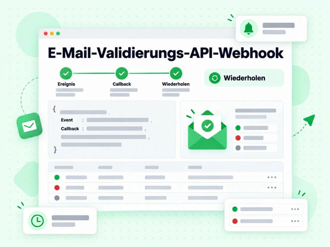 E-Mail-Validierungs-API-Webhook liefert ein Callback-Ereignis mit Wiederholen-Badge