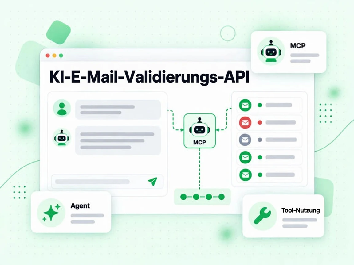 KI-E-Mail-Validierungs-API-Agentenpanel ruft ein Validierungs-Tool über einen MCP-Knoten auf