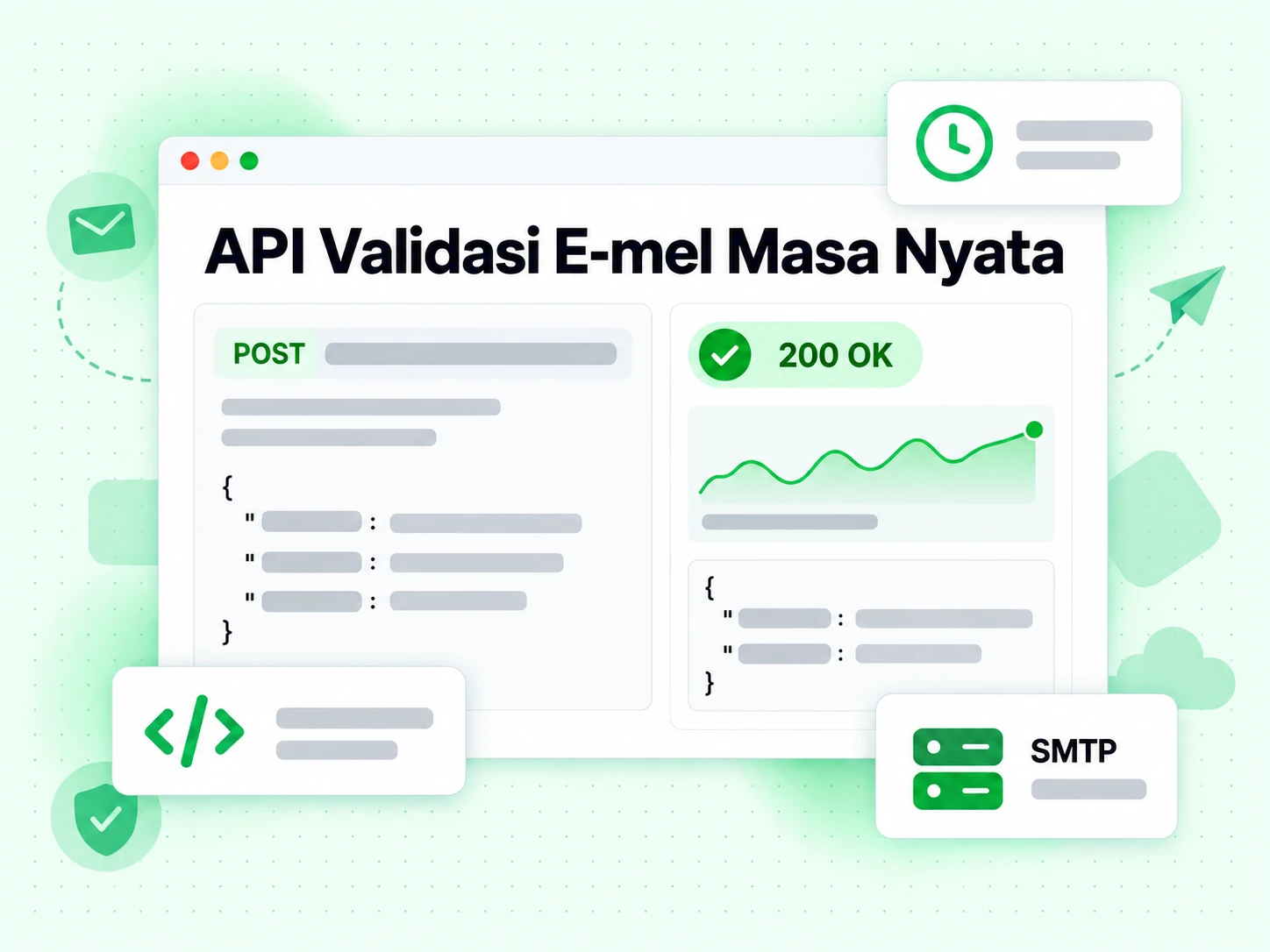 API Validasi E-mel Masa Nyata memulangkan respons 200 OK selepas semakan SMTP