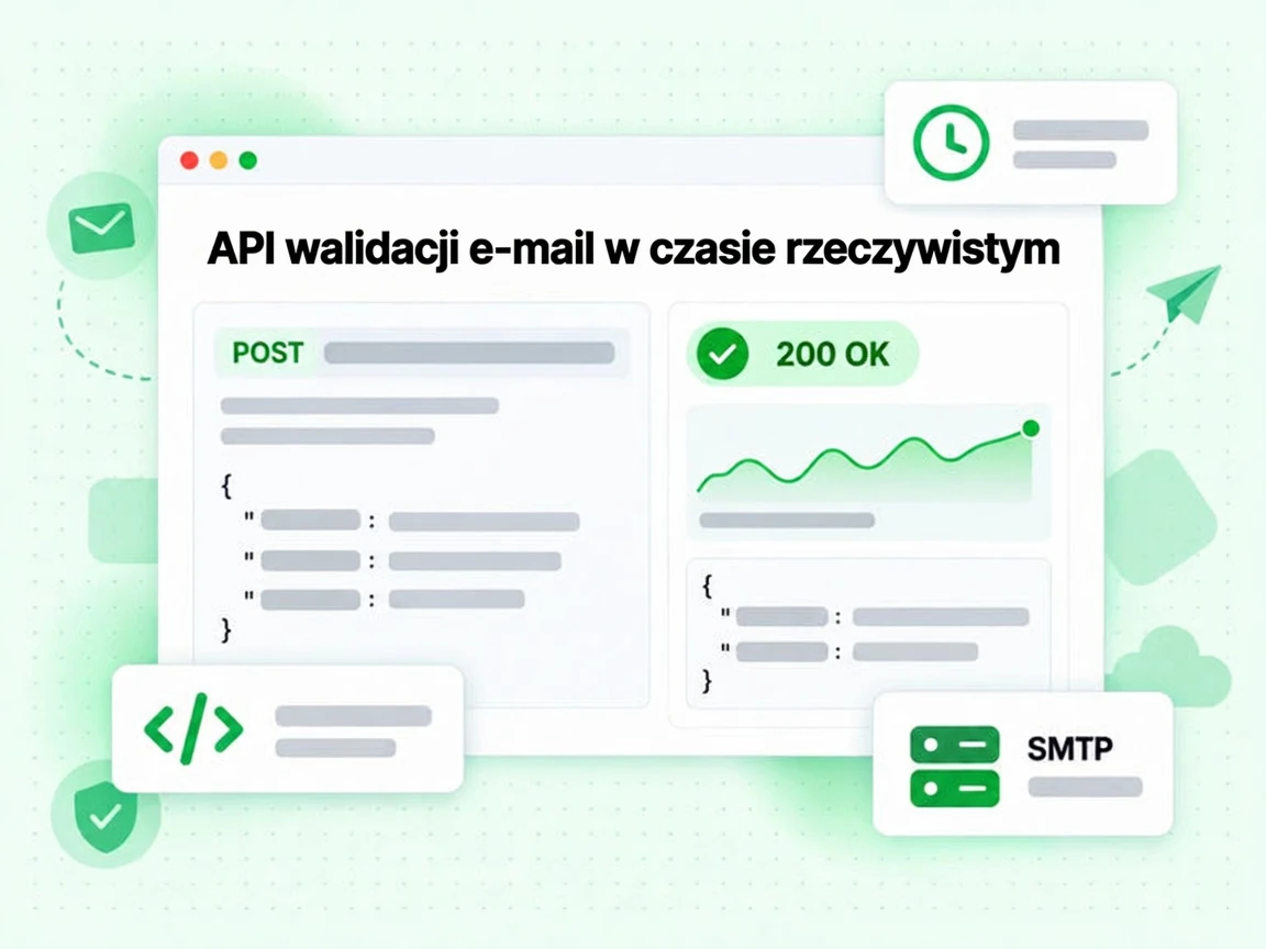 API walidacji e-mail w czasie rzeczywistym zwraca odpowiedź 200 OK po sprawdzeniu SMTP