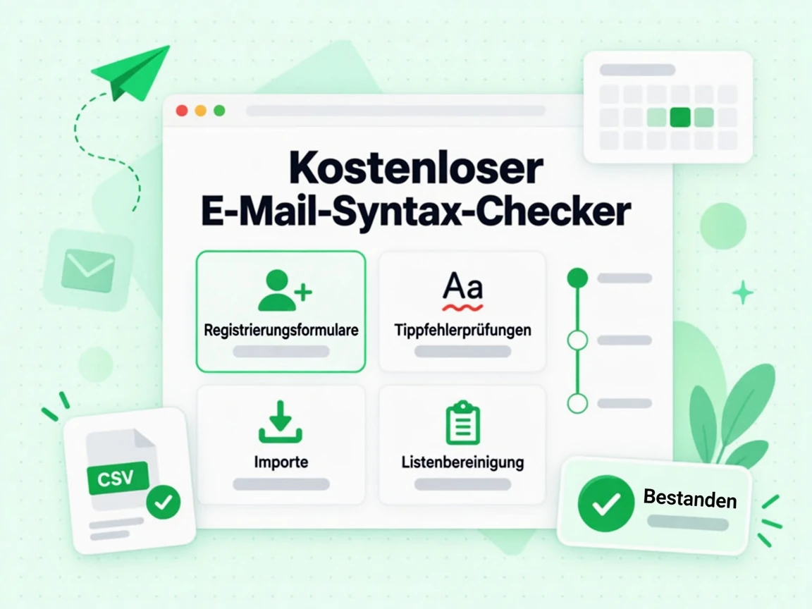 Kostenloser E-Mail-Syntax-Checker bei Formularen, Tippfehlerprüfung, Import und Listenbereinigung