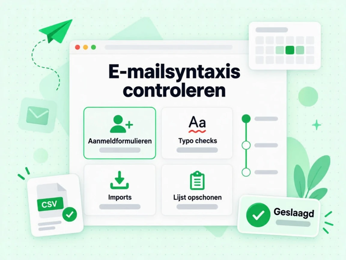 E-mailsyntaxis controleren over aanmeldformulieren, typocontroles, imports en lijstopschoning