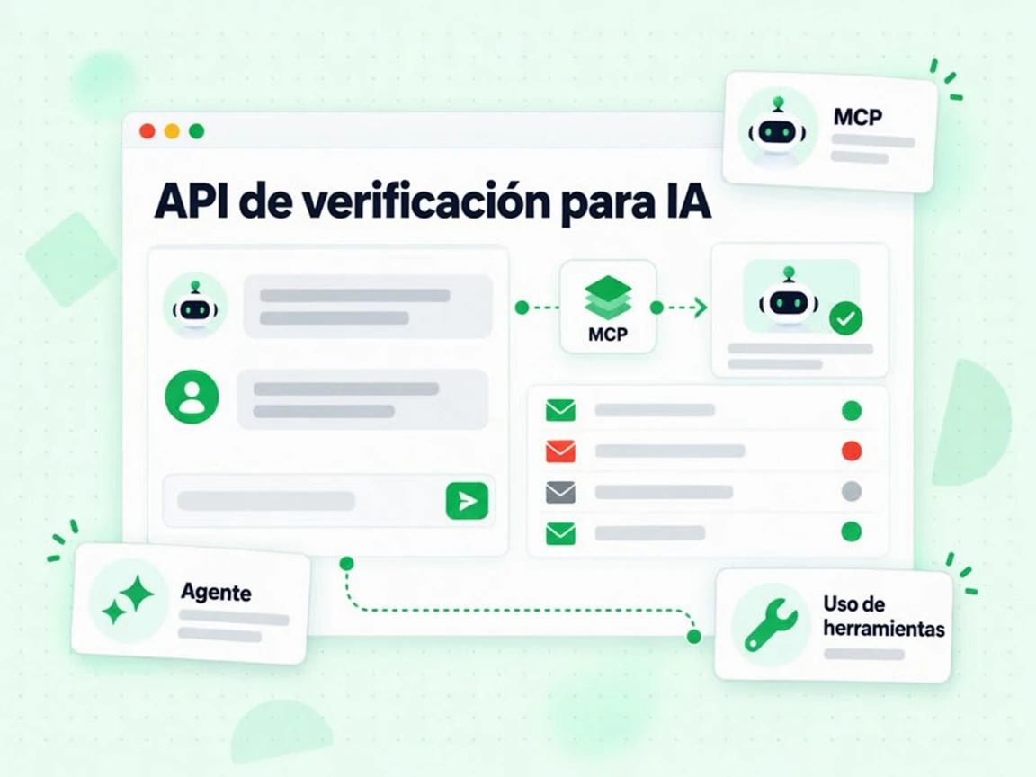 API de verificación para IA con un panel de Agente que llama a la herramienta de verificación por un nodo MCP