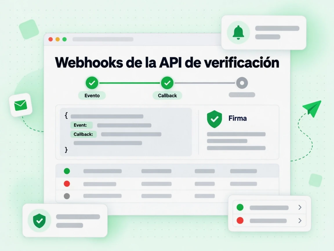 Webhooks de la API de verificación entregan un Evento de callback firmado junto a la insignia Firma