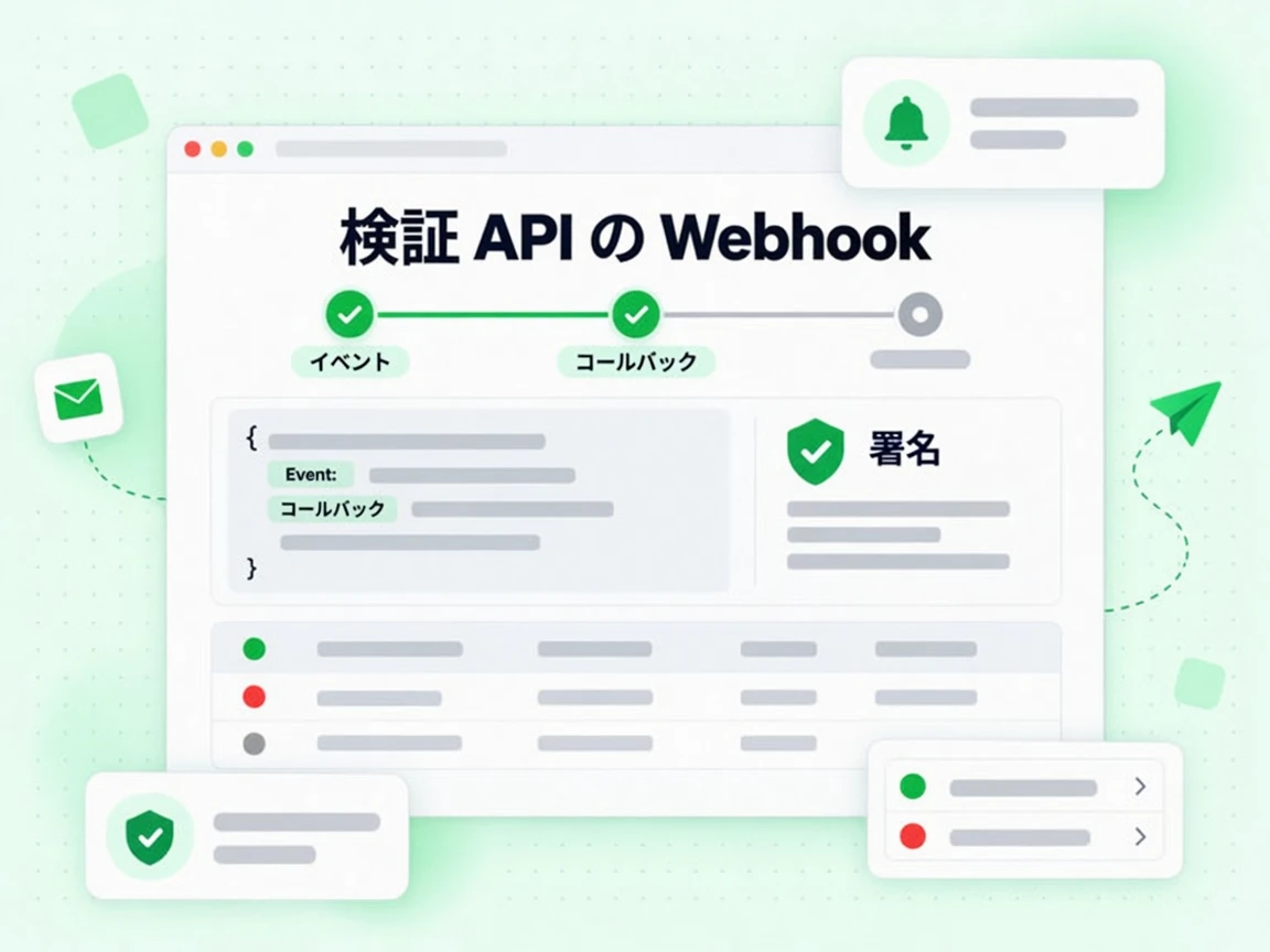 検証 API の Webhook はイベントのコールバックに署名を付けて送信する
