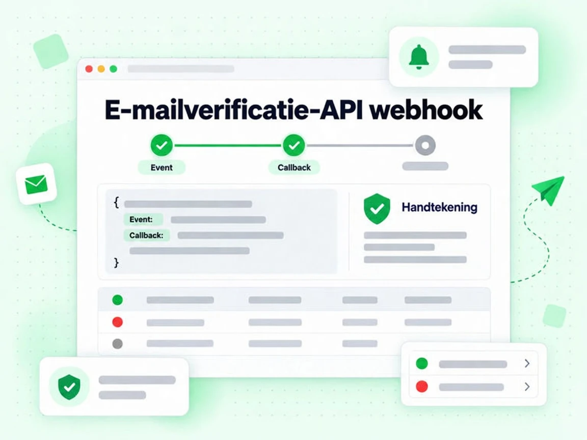 E-mailverificatie-API webhook die een ondertekend callbackevent met een handtekeningsmarkering aflevert