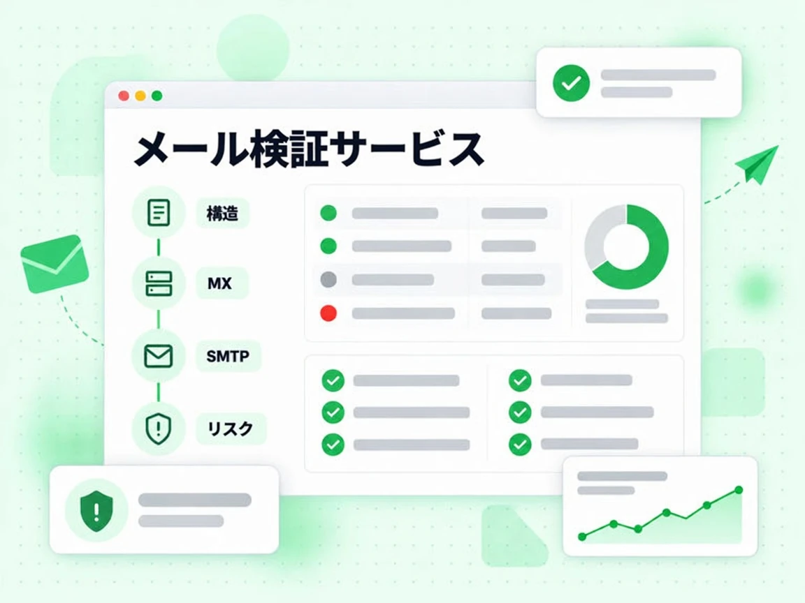 メール検証サービスは構造、MX、SMTP、リスクの順にパイプラインを進める