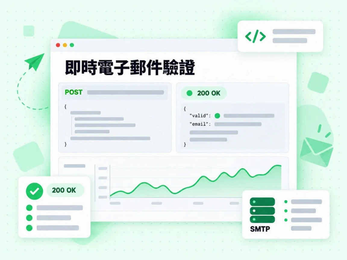 即時電子郵件驗證透過 HTTP 送出 POST 請求，回傳 200 OK 與 SMTP 回應結果