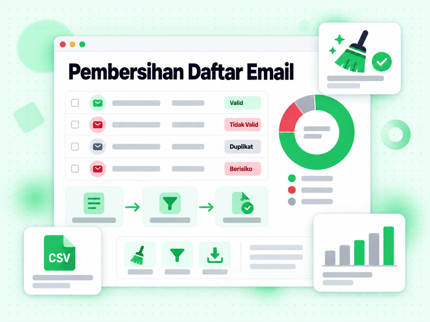 Pembersihan Daftar Email: cerita fitur membersihkan daftar dari duplikat dan alamat tidak valid
