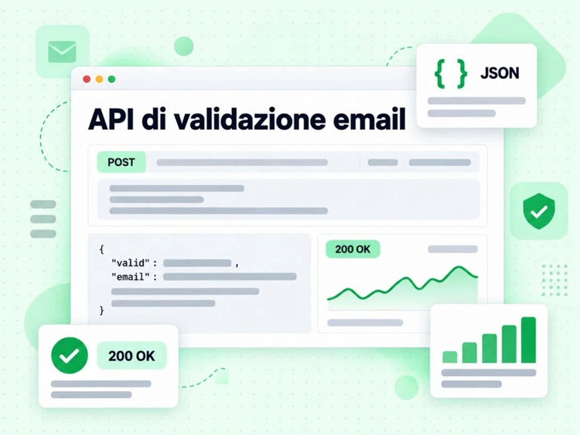 Scena di integrazione dell'API di validazione email in un'applicazione.