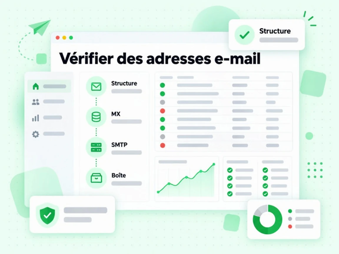 Vérifier des adresses e-mail : interface avec Structure, MX, SMTP, Boîte, є]\
말1[r|*Tgd;C