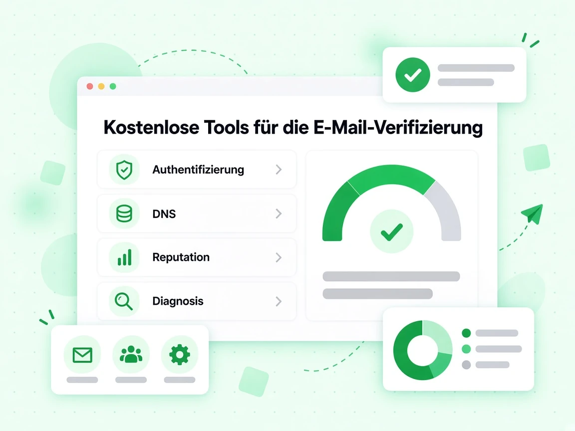 Kostenlose Tools für die E-Mail-Verifizierung als Gründe-Karten für Authentifizierung, DNS und Reputation