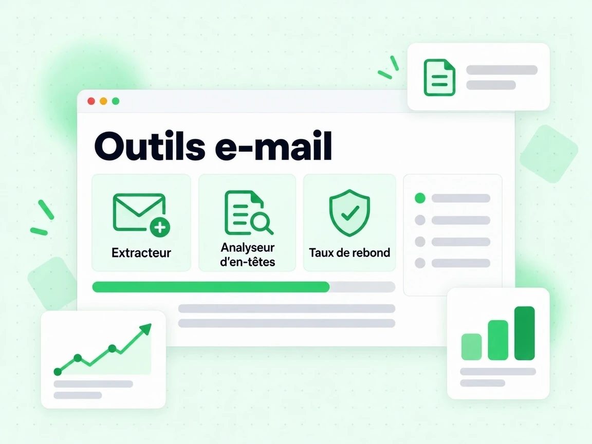 Outils e-mail : interface avec Extracteur, Analyseur d'en-têtes, Taux de rebond, ՆJq8N	qy0^r!a)(җXMM, h]A6	[Dy	* I]