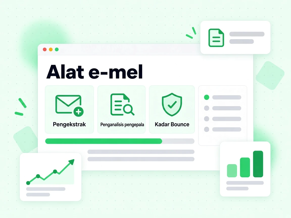 Alat e-mel: jubin Pengekstrak, Penganalisis pengepala dan Kadar Bounce.