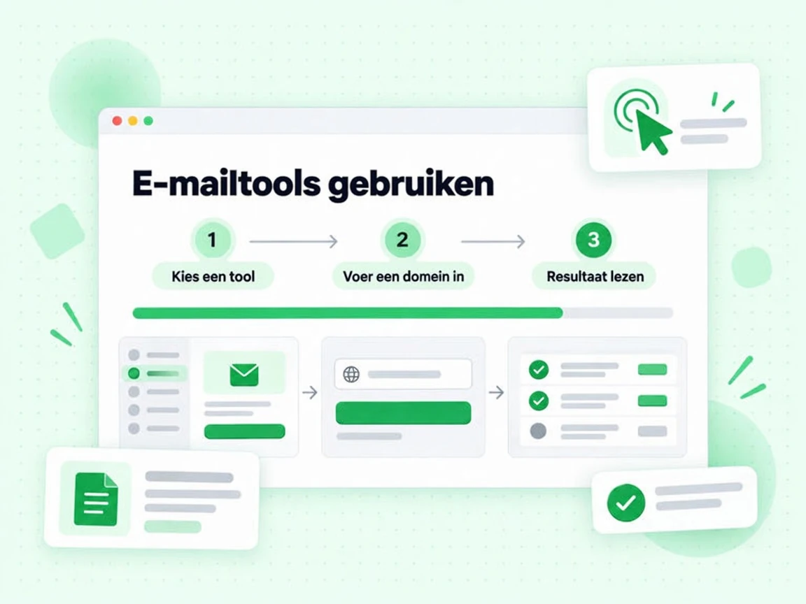 E-mailtools gebruiken in drie stappen: een tool kiezen, een domein invoeren en het resultaat lezen