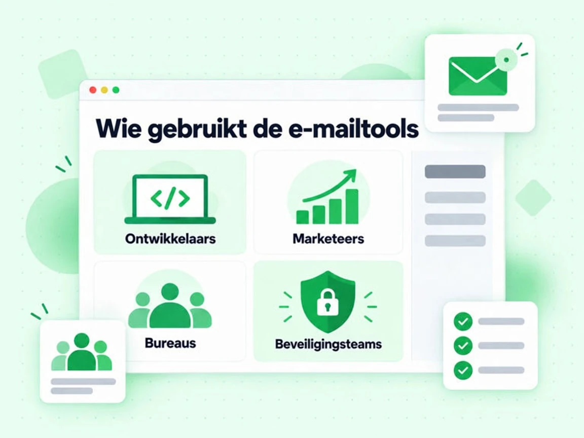 Wie gebruikt de e-mailtools kaarten voor ontwikkelaars, marketeers, bureaus en beveiligingsteams