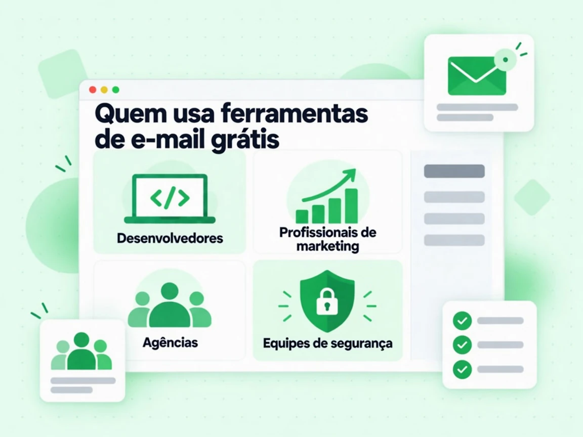 Quem usa ferramentas de e-mail grátis: Desenvolvedores, Marketing, Agências e Segurança