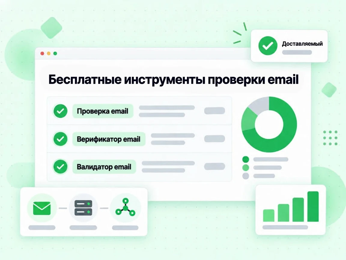 Бесплатные инструменты проверки email: плитки Email Checker, Email Verifier и Email Validator