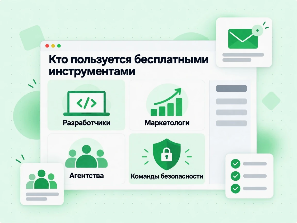 Карточки «Кто пользуется бесплатными инструментами»: разработчики, маркетологи, агентства и ИБ