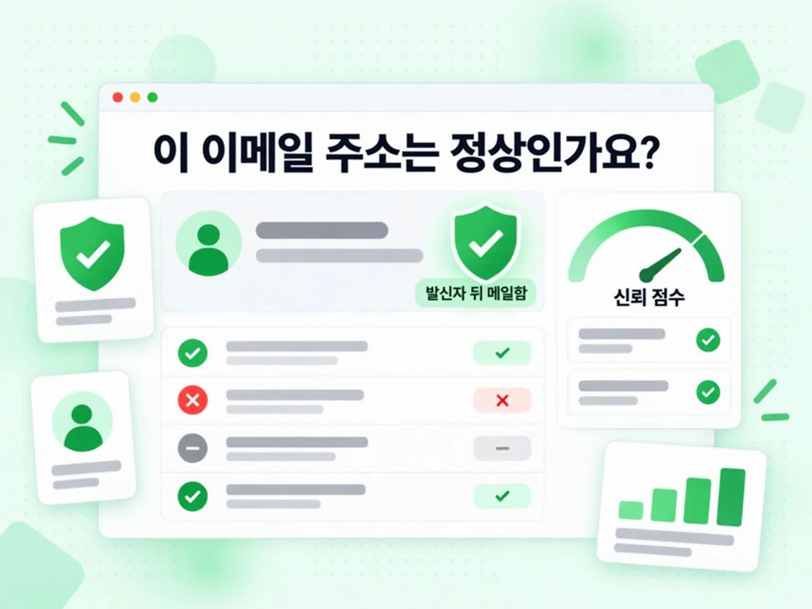 발신자 위의 방패 체크 표시로 확인된 이 이메일 주소는 정상인가요? 화면