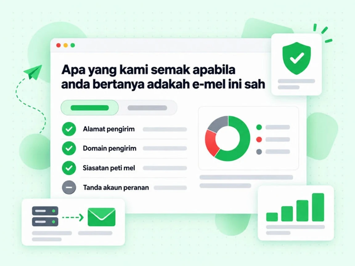 Apa yang kami semak apabila anda bertanya adakah e-mel ini sah: Alamat pengirim, Domain pengirim, Peti mel.