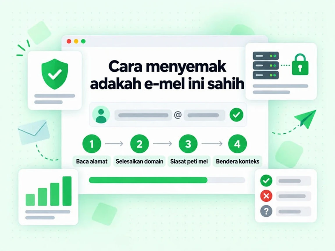 Cara menyemak adakah e-mel ini sahih: empat langkah daripada Baca alamat hingga Bendera konteks.