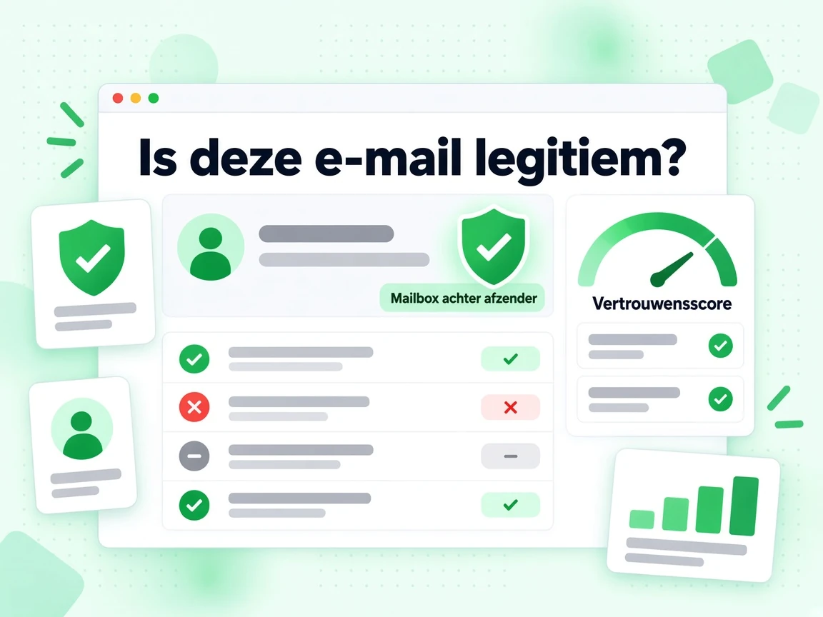 Is deze e-mail legitiem? geverifieerd met een schildcontrole op de afzender die de mailbox achter de afzender bevestigt