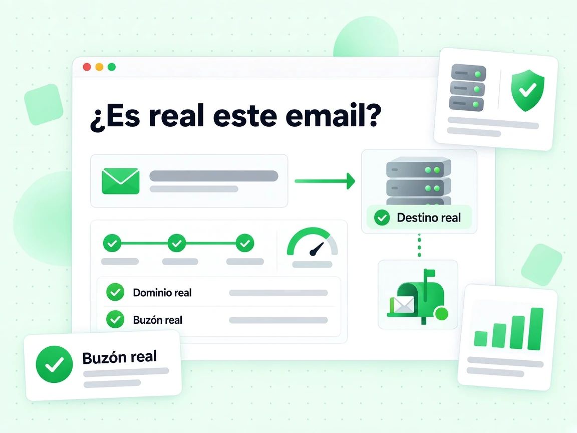 ¿Es real este email? trazado desde un sobre hasta un servidor con las comprobaciones Dominio real y Buzón real