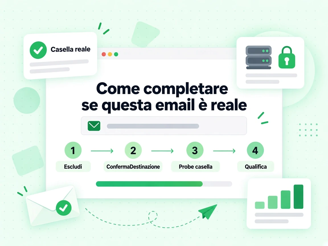 Come verificare se questa email è reale: Escludi, Conferma destinazione, Probe casella, Qualifica.
