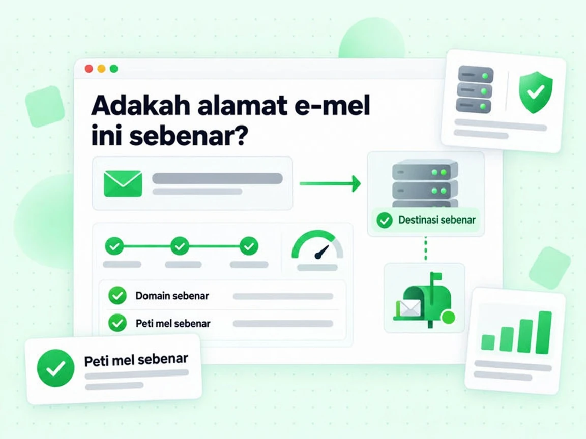 Adakah alamat e-mel ini sebenar? dijejaki daripada sampul ke pelayan dengan semakan Peti mel sebenar.