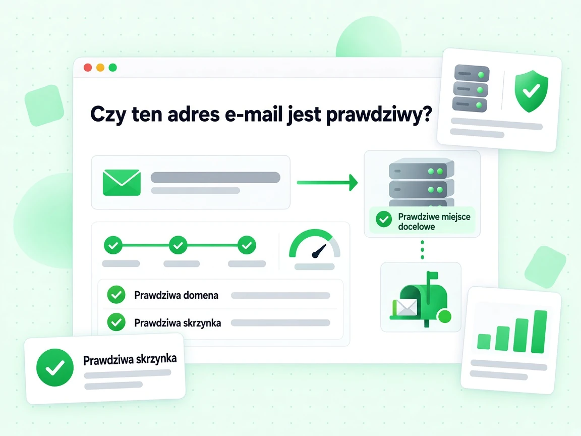 Czy ten adres e-mail jest prawdziwy? z kontrolami Prawdziwa domena i Prawdziwa skrzynka