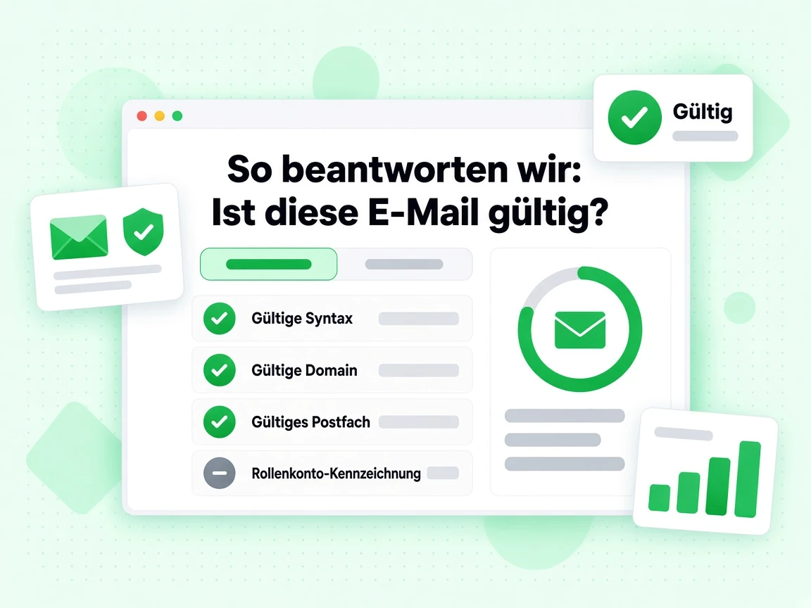 So beantworten wir: Ist diese E-Mail gültig? mit Syntax, Domain, Postfach und Rollenkonto-Flag