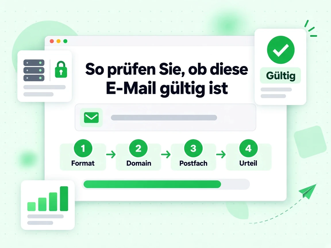 So prüfen Sie, ob diese E-Mail gültig ist: vier nummerierte Schritte bis zum Urteil