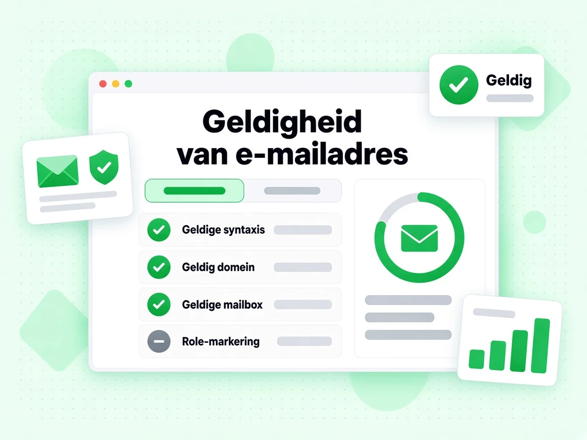 Geldigheid van e-mailadres met Geldige syntaxis, Geldig domein, Geldige mailbox en een grijze role-accountmarkering