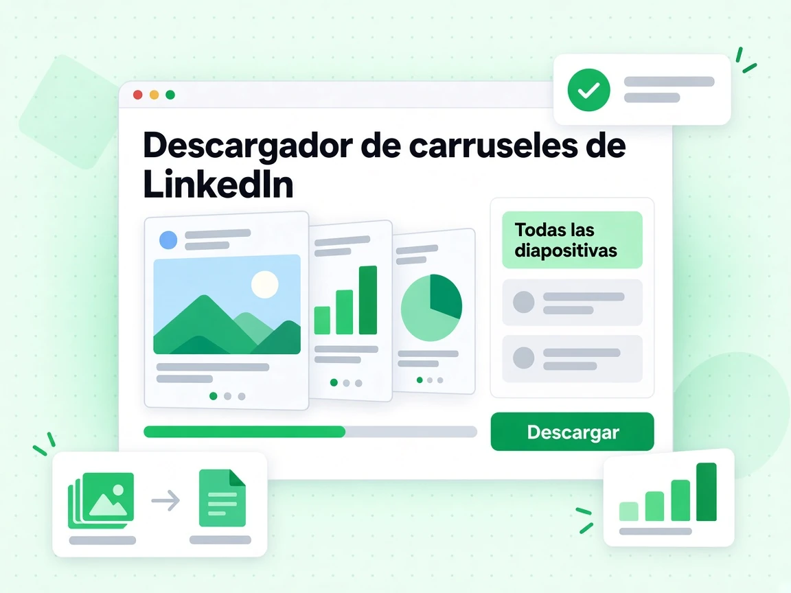 Descargador de carruseles de LinkedIn gratis guarda un carrusel como Todas las diapositivas o como PDF