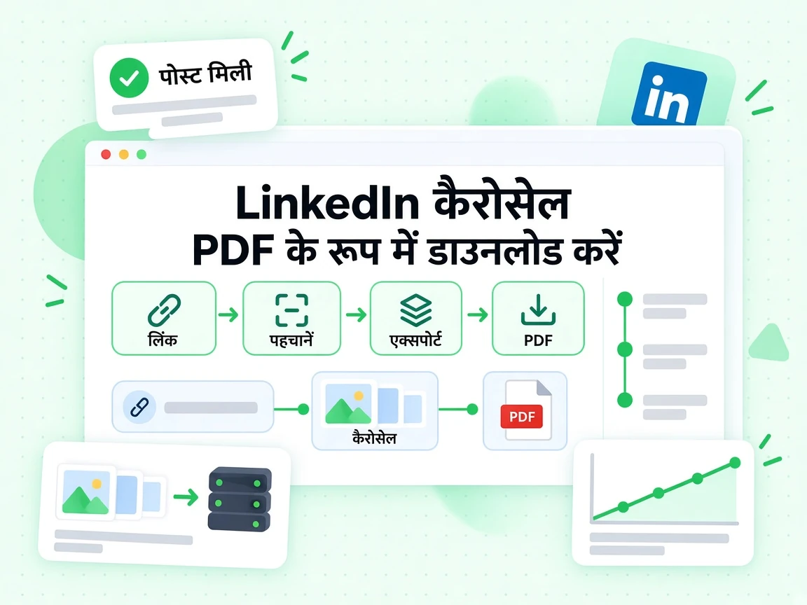 LinkedIn कैरोसेल PDF के रूप में डाउनलोड करें पोस्ट प्रकार पहचानकर फ़ाइल एक्सपोर्ट करता है