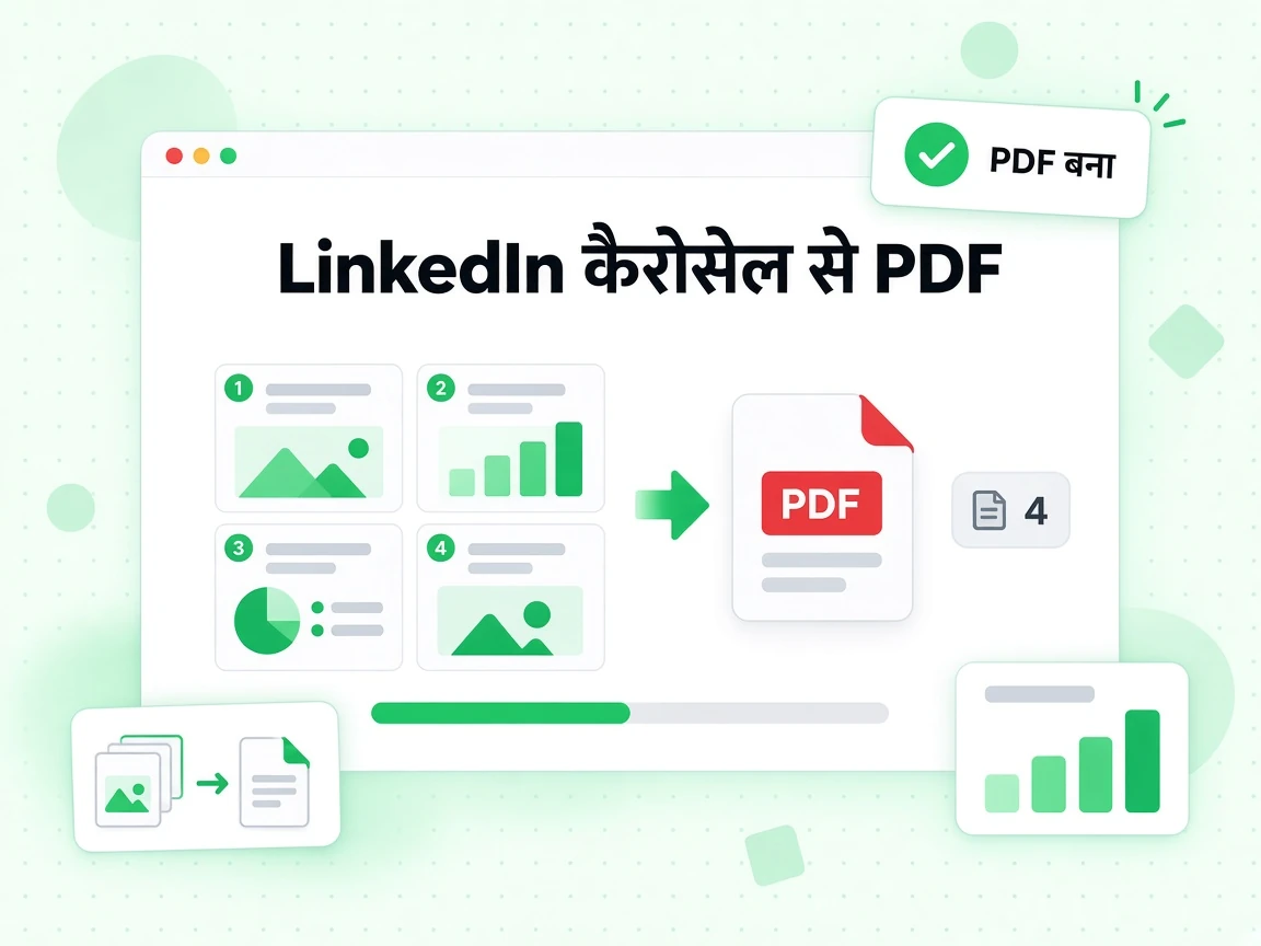 LinkedIn कैरोसेल से PDF स्लाइड इमेज को एक डाउनलोड करने योग्य PDF में बदलता है